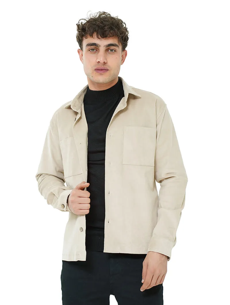 Surchemise en velours col chemise